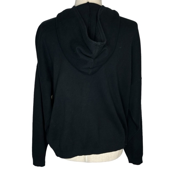 Eileen Fisher 100% Cotton Full Zip Hooded Jacket Women's Small‎ Black - Picture 2 of 6